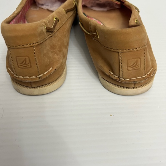Sperry Topsider Boat Shoes with pink soles women’s size 10M Tan - Picture 2 of 7